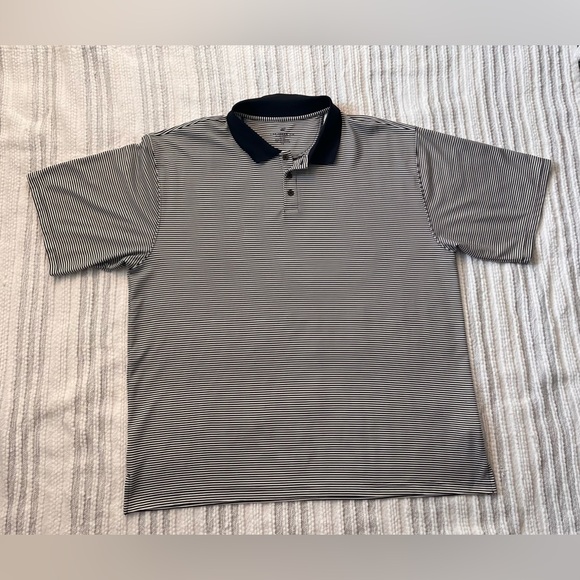 Caribbean Joe Men’s Black White Striped Short Sleeve Henley Size XXLarge - Picture 3 of 7